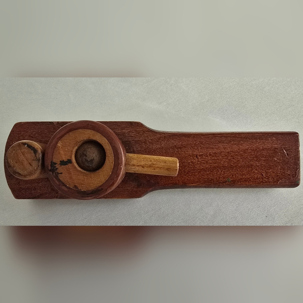 Vintage 1946 Elmart Kite Tie String Holder Wooden Gadget Maplewood Mo Toy Co.